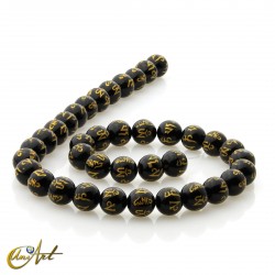 Black agate with mantra 10 mm beads