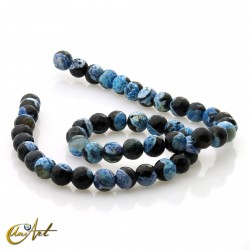 Bicolor black and blue agate - faceted 8 mm beads