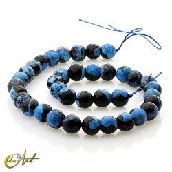 Bicolor black and blue agate - faceted 10 mm beads