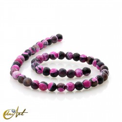 Bicolor pink and black agate strips, faceted- 8 mm