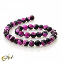 Bicolor pink and black agate strips, faceted- 10 mm