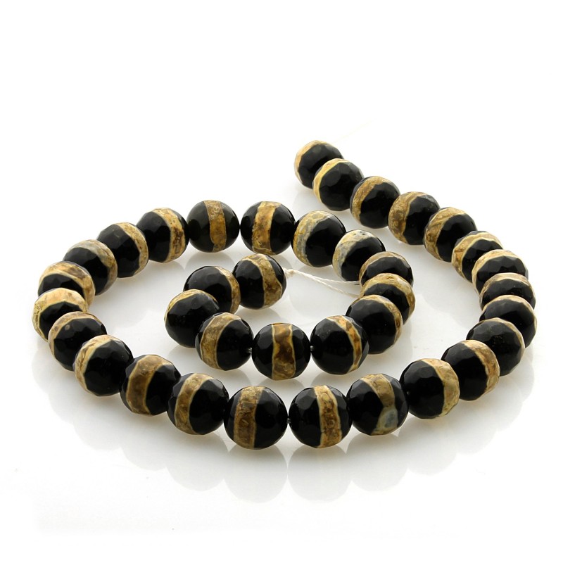 Ágata Dzi - cuentas facetadas 10 mm