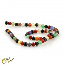 6 mm Round beads of colorful agate