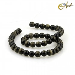 Golden Obsidian - 8 mm round beads threads