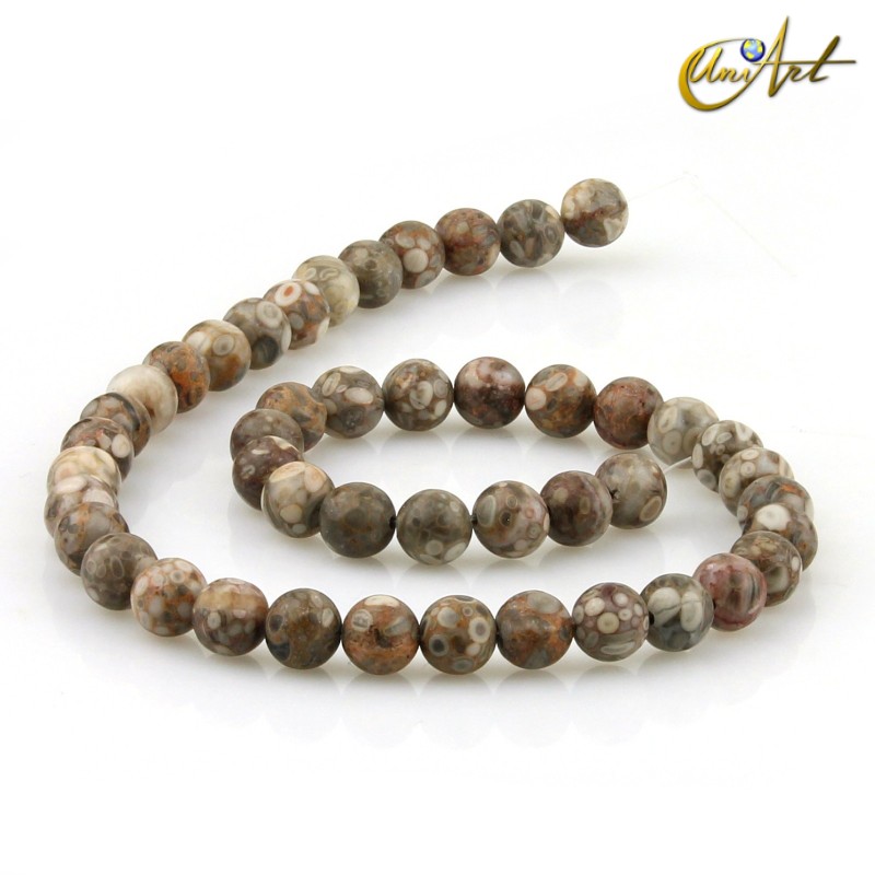 Tiras de Piedra Maifan, bolas 8 mm