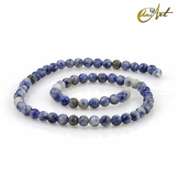 Mottled blue jasper 6 mm rond beads strand