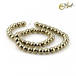 Pyrite 8 mm rond beads strand