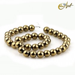 Pyrite 10 mm rond beads strand