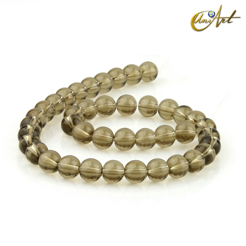 Cuarzo ahumado, cuentas redondas 10 mm