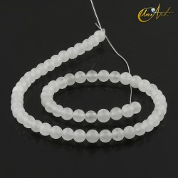 Translucent white jade 6 mm round beads
