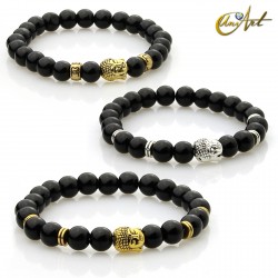 Black agate bracelet - Buddha