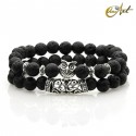 Set of two bracelets with owl - lave