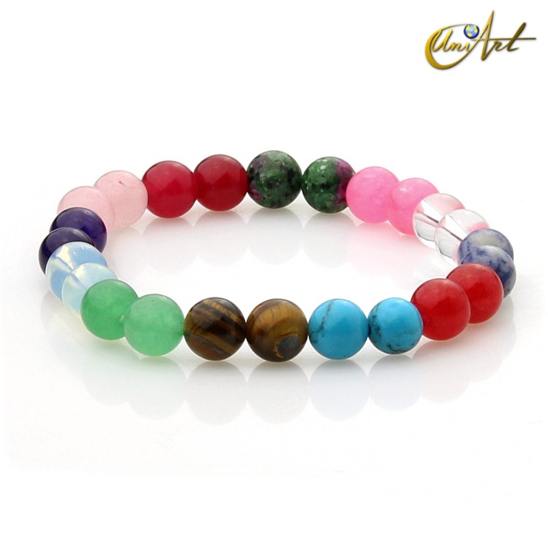 Colorful 8mm round beads bracelet