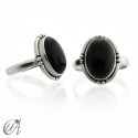 Black onyx ring with 925 silver