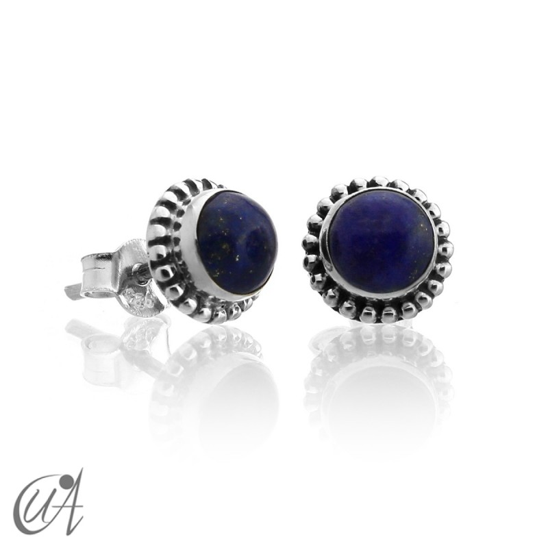 mini earrings - sterling silver and lapis lazuli, Ártemis