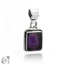 Rectangular model pendant in 925 silver with  amethyst