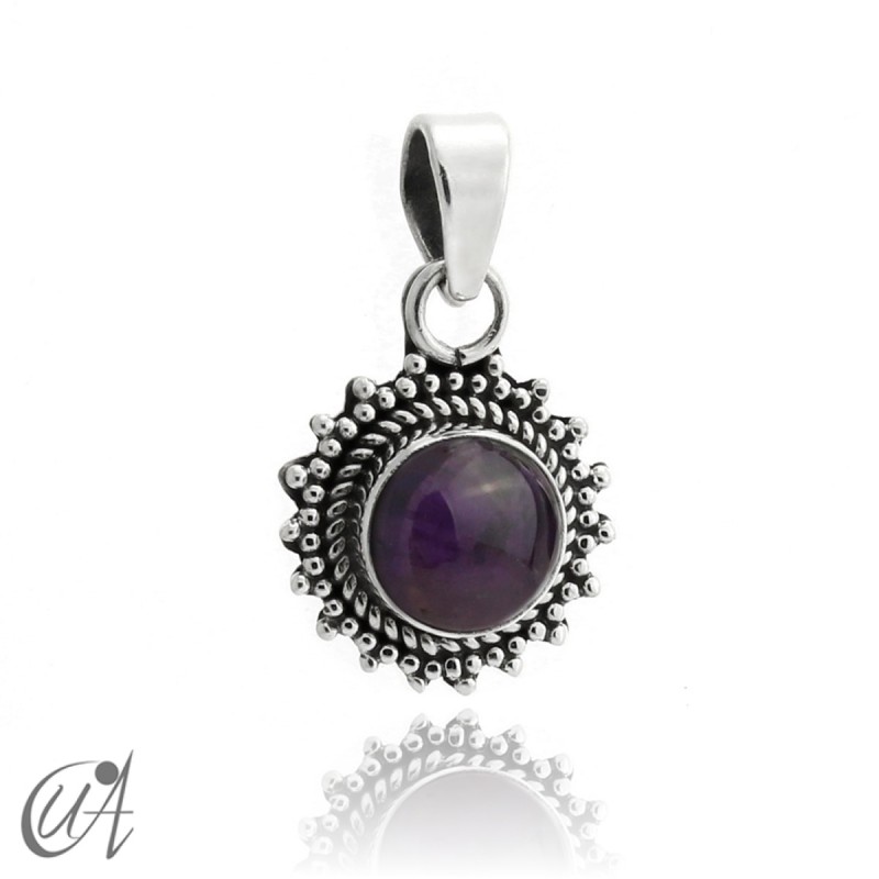 Suno pendant in 925 silver with natural amethyst