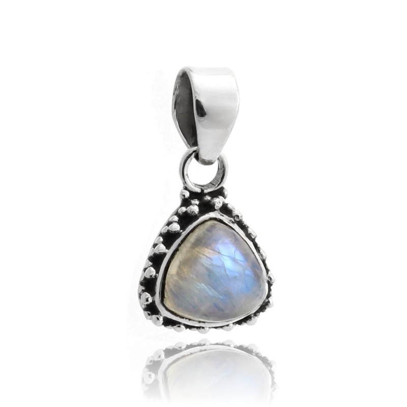 925 Silver pendant and moonstone Thira model