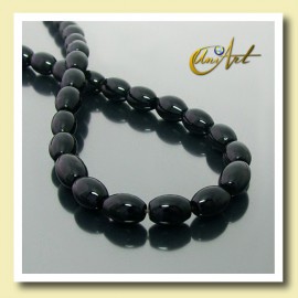 Black Agate Beads in olive shape