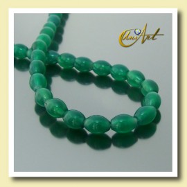 Green Agate beads in olive shape