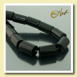 Black Agate Beads in cylinder shape 12 mm
