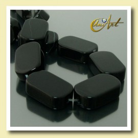 Black Agate Beads in plane oval shape 20 mm