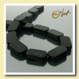 Black Agate Beads in plane oval shape 18 mm