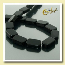 Black Agate Beads in plane oval shape 13 mm﻿﻿