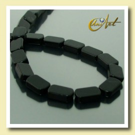 Black Agate Beads in plane oval shape 10 mm﻿﻿