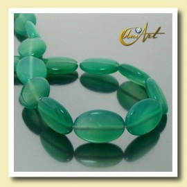 Green Agate oval beads 18 mm