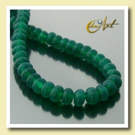 Green Agate beads in lentil shape 6,5 x 4 mm