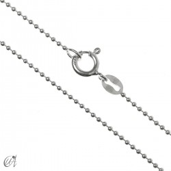 Sterling silver 1.2 mm beads chain.