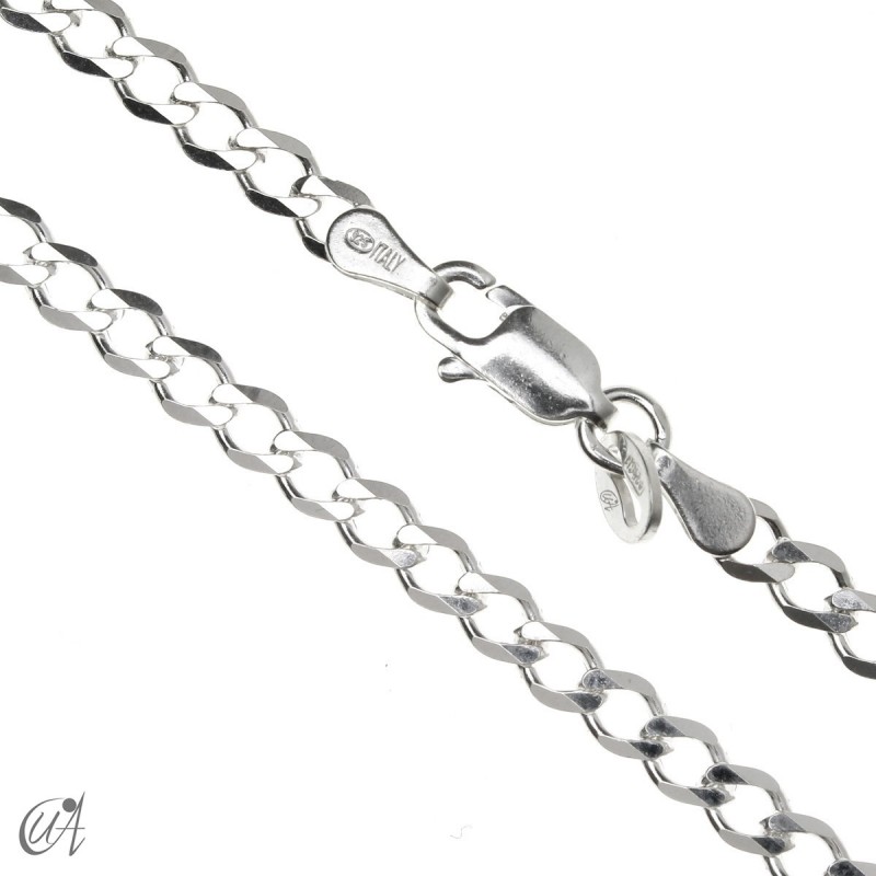 3mm diamond curb chain in sterling silver
