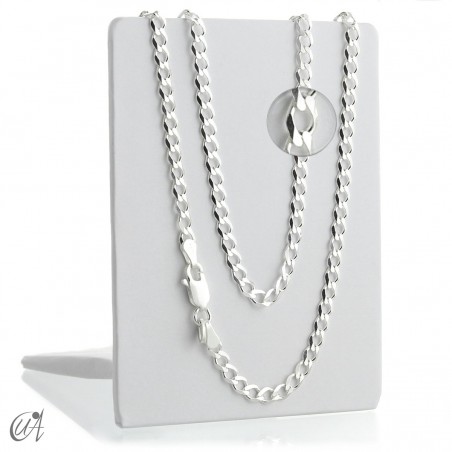 3mm diamond curb chain in sterling silver