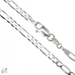 Diamond figaro chain in 925 silver - 3mm