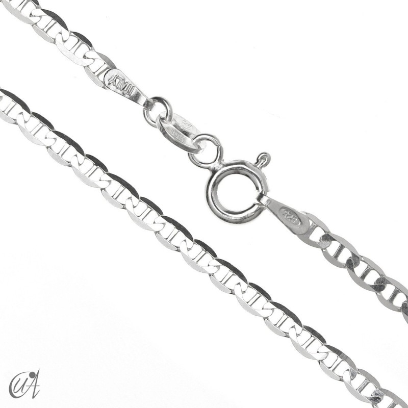 2.3mm diamond anchor chain - 925 silver