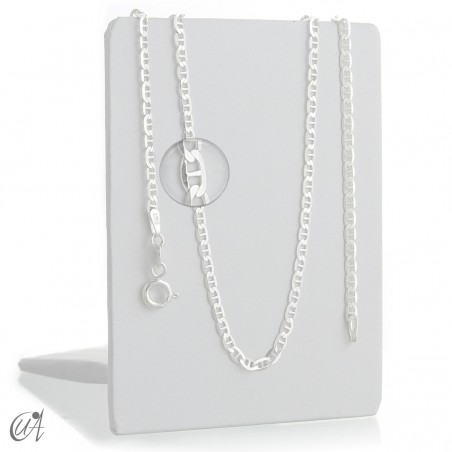 2.3mm diamond anchor chain - 925 silver