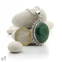 Gothic malachite and sterling silver pendants - model 3