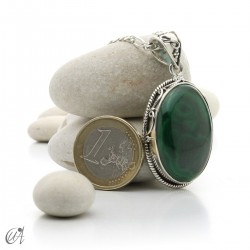 Gothic malachite and sterling silver pendants - model 5