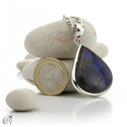Sterling silver and labradorite drop pendant - model 2