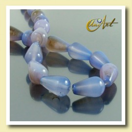 Blue Agate beads in tear shape﻿﻿﻿ 16 x 10 mm