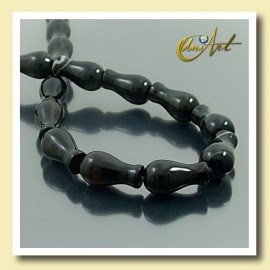 Black Agate Beads in bottle shape 16 mm x 10 mm