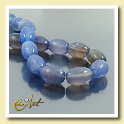 Blue Agate beads in olive shape  14x10mm