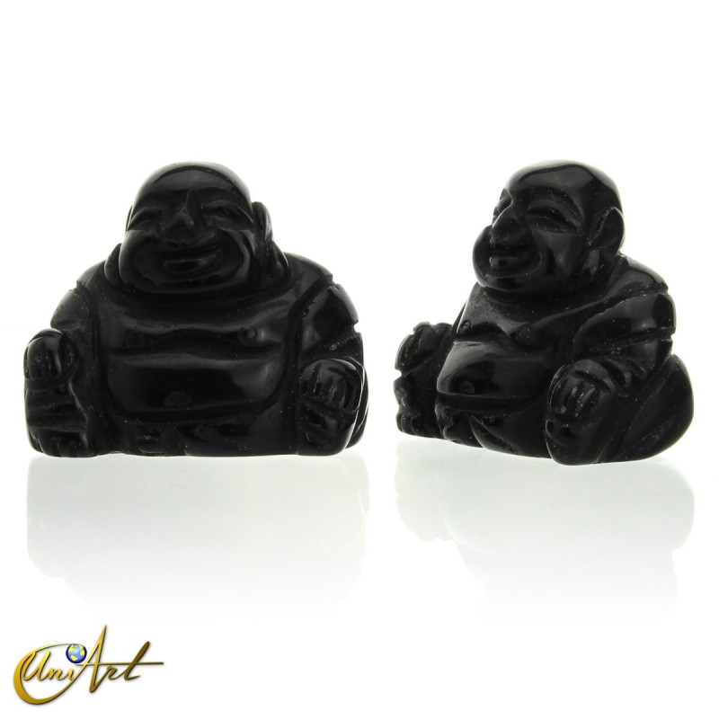 Buda Feliz en obsidiana negra