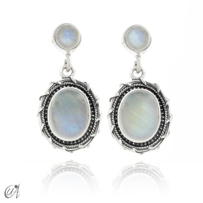 Sterling silver and moonstone earrings, Maktub
