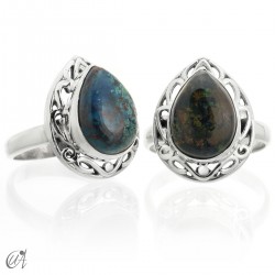 Azurite - sterling silver ring