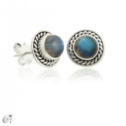 Sunna mini earrings, labradorite and sterling silver