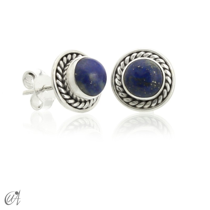 Sunna mini earrings, lapis lazuli and sterling silver