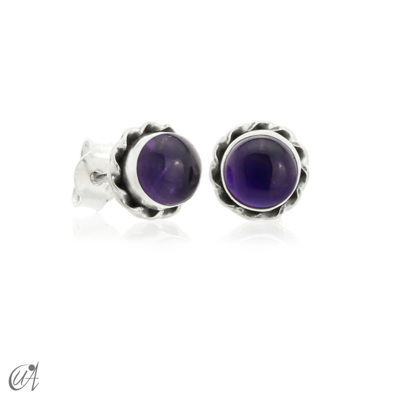 Silver and amethyst - Phebe mini earrings