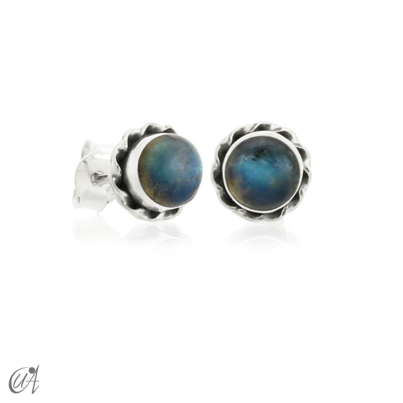 Silver and labradorite - Phebe mini earrings